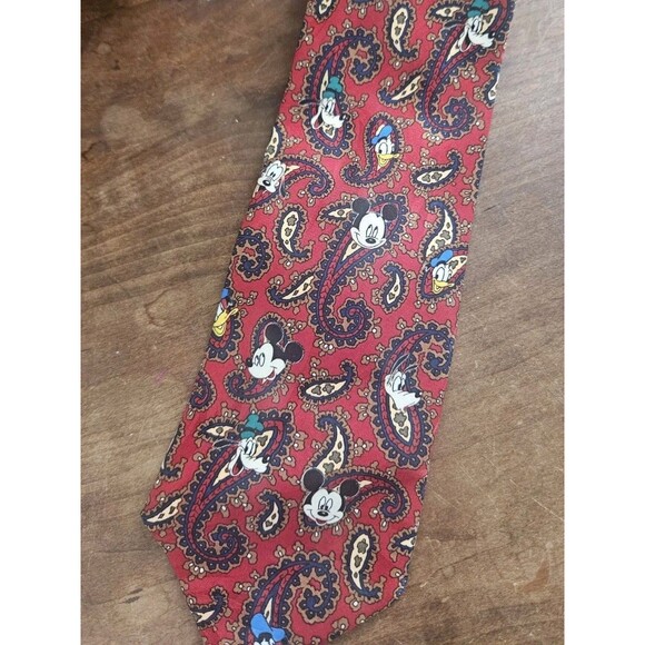 Disney Mickey Unlimited Men’s Tie 56" Vintage 90s Paisley Mickey Goofy Donald - Picture 1 of 4